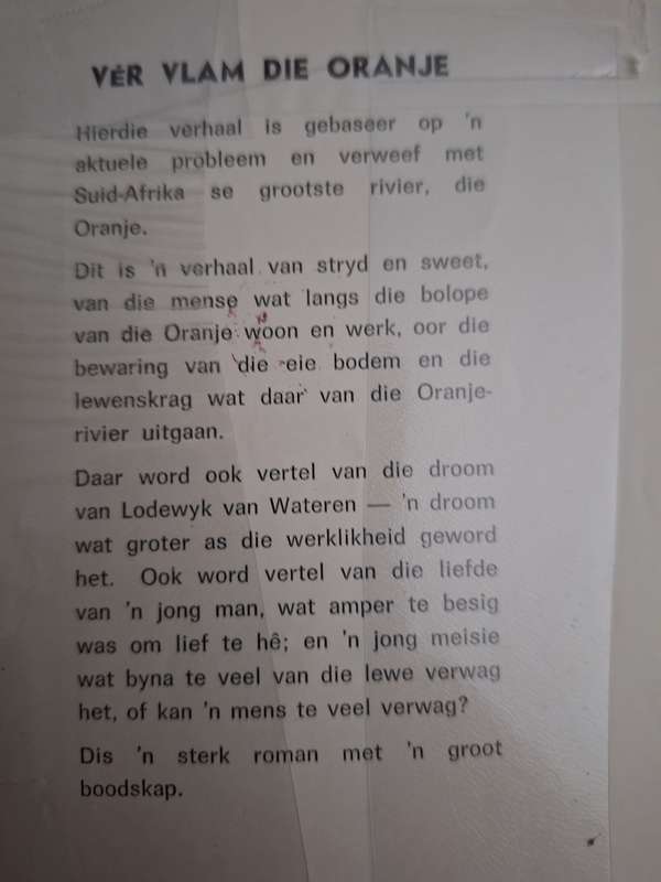 Ver Vlam die Oranje-Dorothea Muller-Malan 1966 Voortrekkerpers Afrikaans Text
