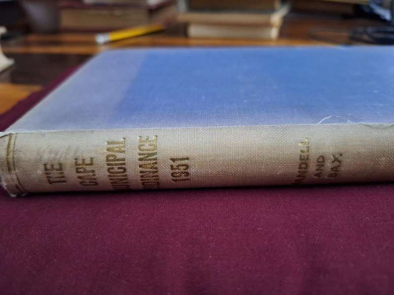 The Municipal Ordinance for the Province of the cape of Good Hope-GH Randell 1951/English