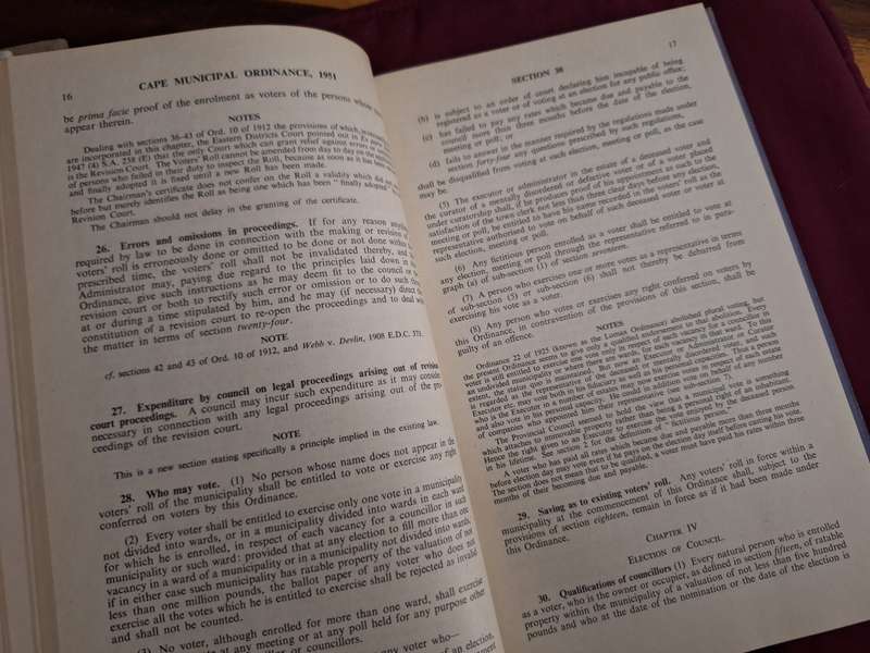 The Municipal Ordinance for the Province of the cape of Good Hope-GH Randell 1951/English
