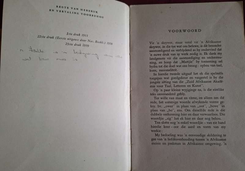 MARTJIE - Jan F E Celiiers - 1959 print - rare. Afrikaans Poetry.