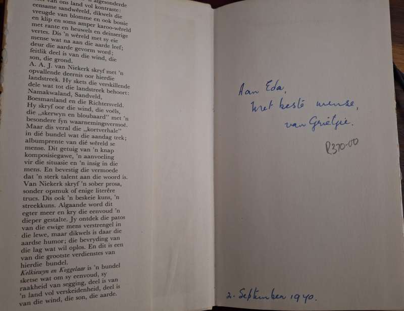 Kelkiewyn en Koggelaar -AAJ van Niekerk 1st edition 1969 Afrikaans Short Stories
