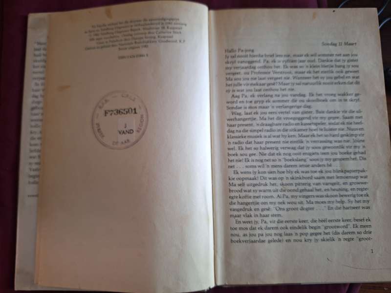 Van jou Jas - Marita van der Vyver- 1982 first edition(rare)- Afrikaans Edition.