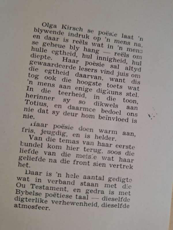 Mure van die Hart- 1948- 1st edition. OLGA KIRCH- Afrikaans text. Poetry / Very Scarce