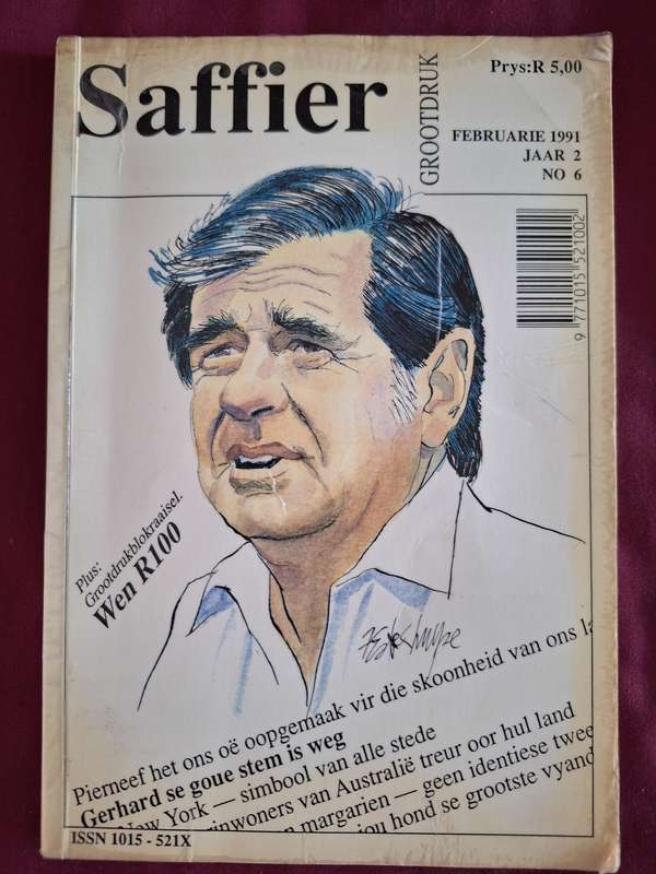 SAFFIER-Februarue 1991/ Grootdruk/Joan Kruger-Afrikaans text