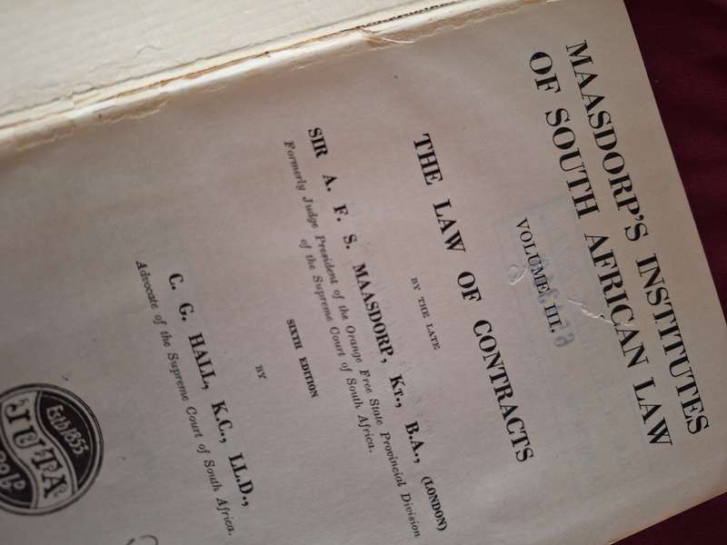 Maasdorp's institutes of South African Law Volume 3-1948/ Rare
