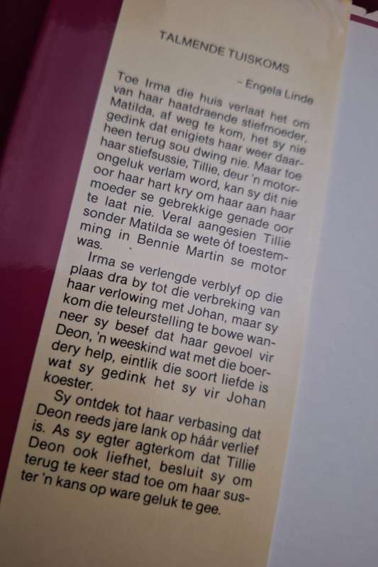 ENGELA LINDE-Talmende Tuiskoms-1985 first editions- Afrikaanse Text