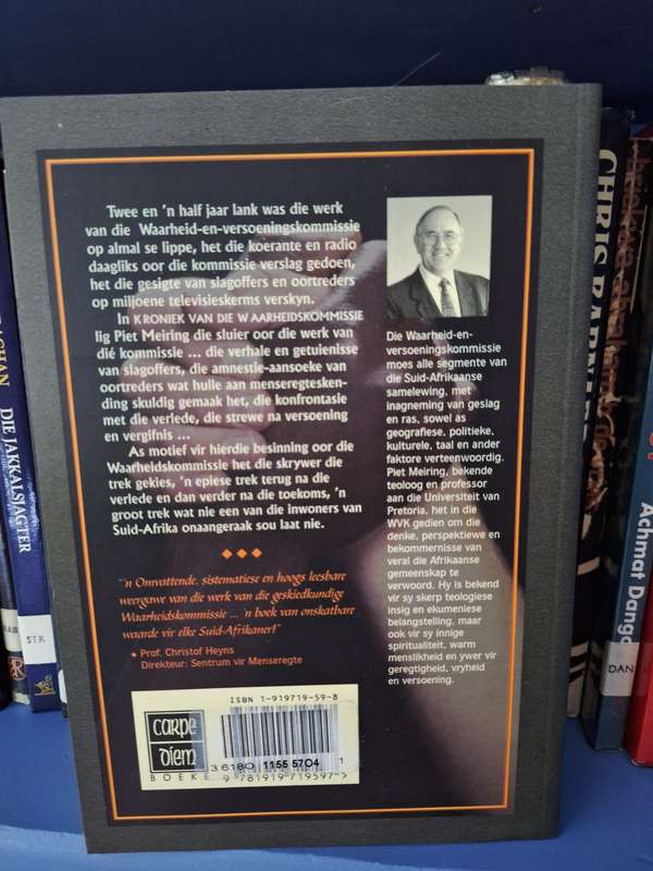 Kroniek van die WAARHEIDSKOMMISSIE-Piet Meiring-firdt edition 1999- Afrkaans Text Rare