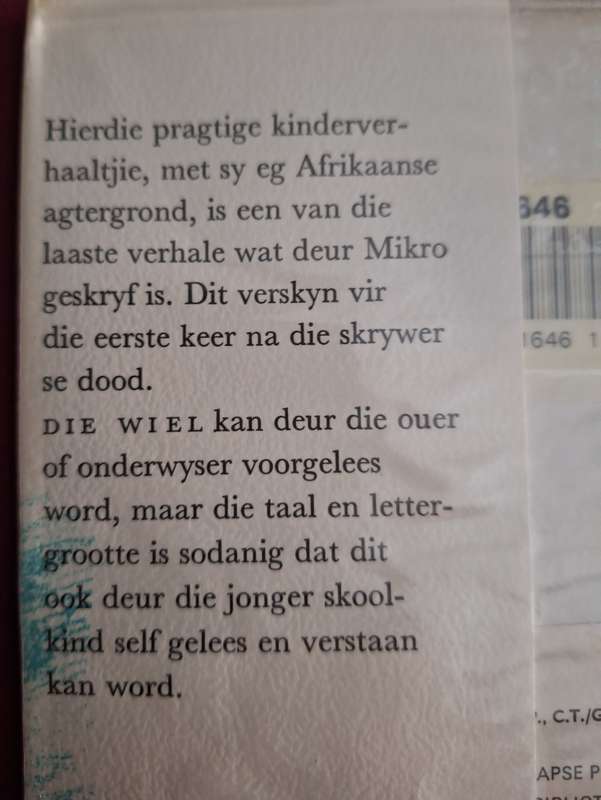 DIE WIEL-Mikro. First edition 1968 and title scarce. Afrikaans Text.