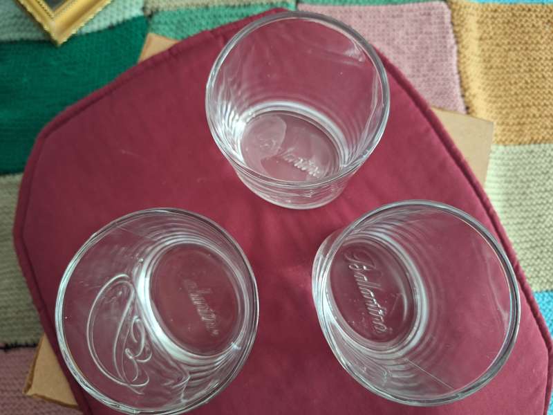 Ballantin's Whiskey Glasses sphere shaped x 3