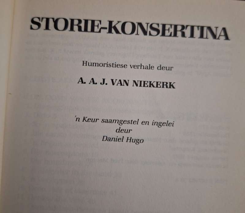 AAJ van NIEKERK-Storie-Konsertina-first edition 1993 rare-Afrikaans Text