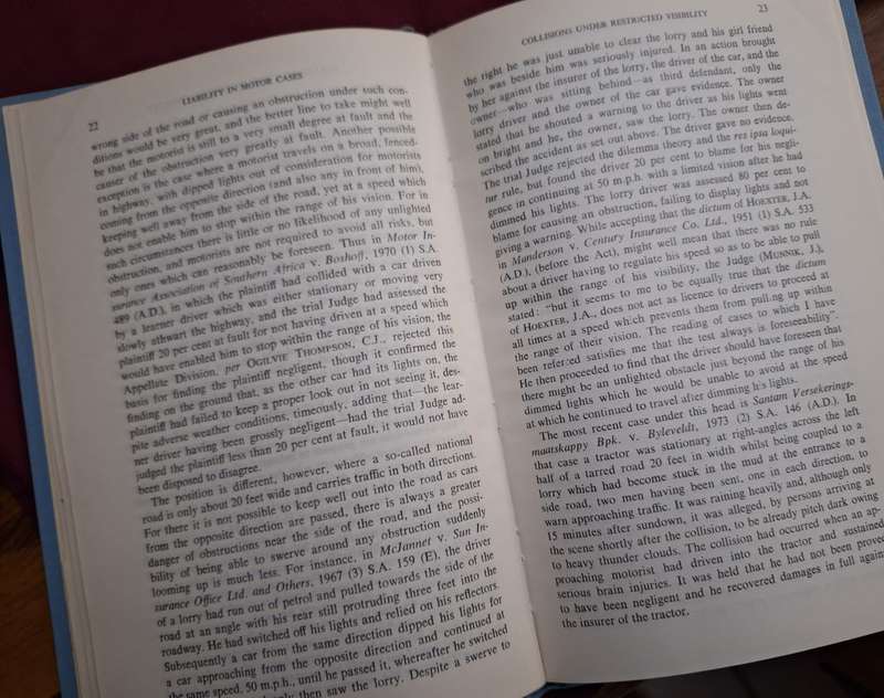 JLBUCHANAN-Liability in Motor Cases-1973 first edition very rare. English Text. Law
