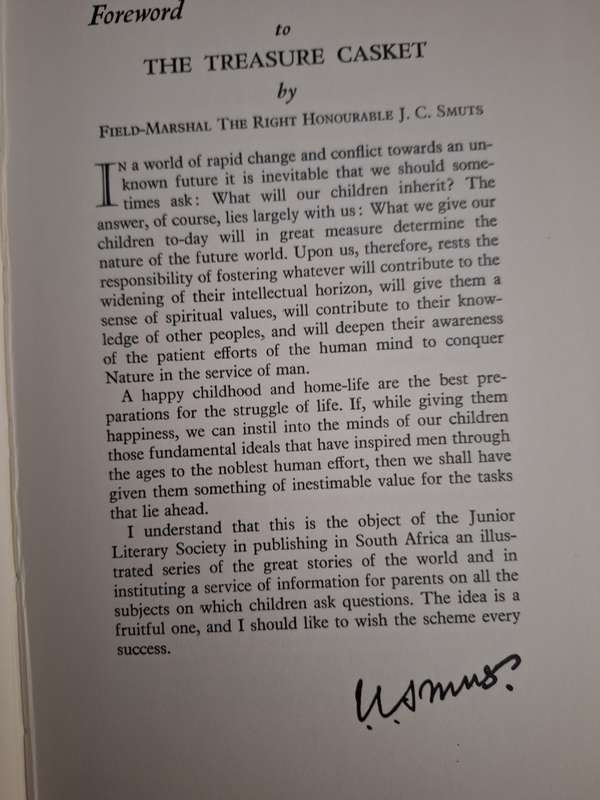 THE TREASURE CASKET of The Junior Literary Society. Scarce. Forward JC Smuts. Roy E Stevens/English