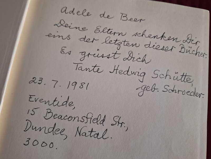 SIGNED-DIE KLINGENBERGS IN SUDAFRIKA 1859-1968-Familienjubilaumsbuch-Hedwig Schutte. 1967 German.