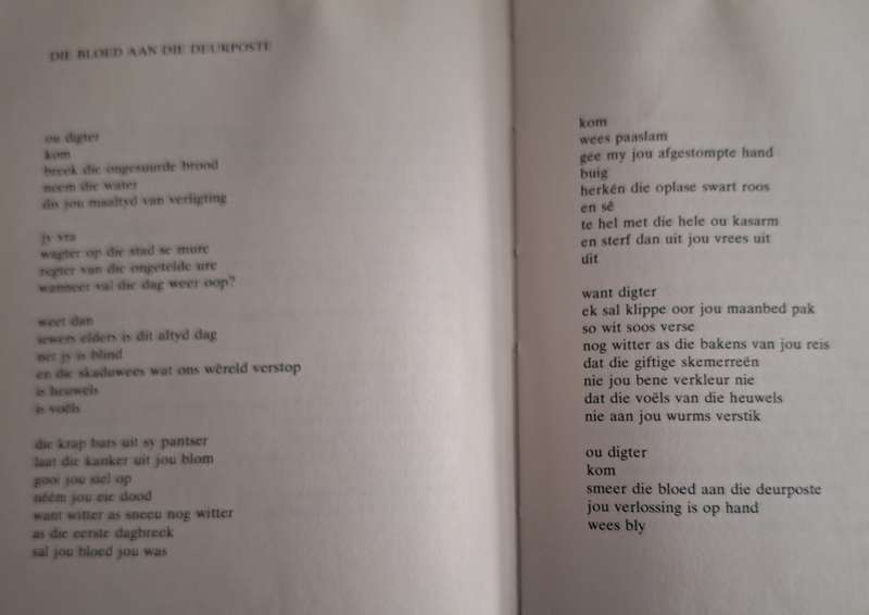 BLOMSKRYF-Uit die gedigte van Breyten Breytenbach eb jan Blom.1977 first edition. Afrikaans Poetry