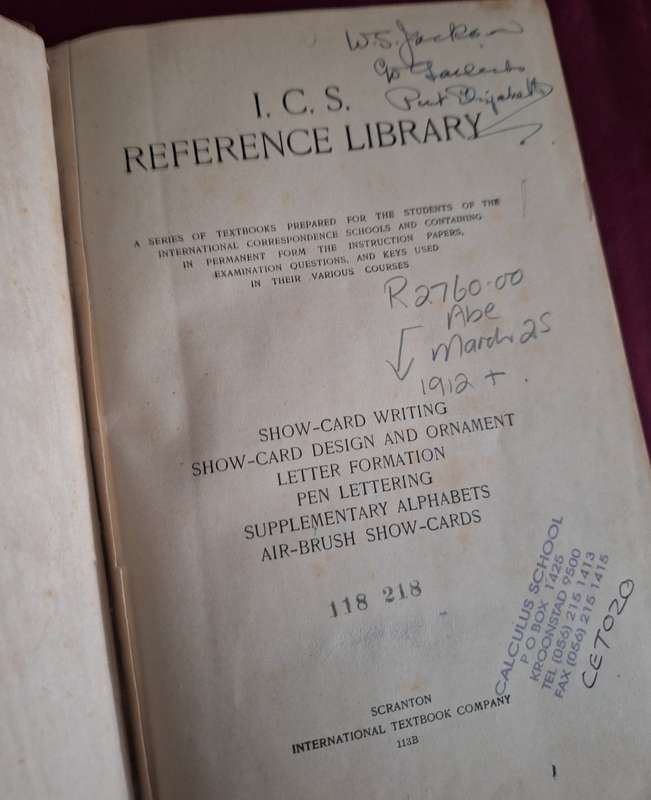 I.C.S. REFERENCE LIBRARY-SHOW-CARD WRITING...1912/13 -Scranton
