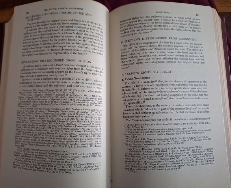 THE SOUTH AFRICAN LAW OF LANDLORD AND TENANTS-COOPER-1973-English text