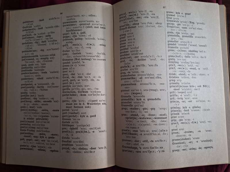 SKAARS EERSTE UITGAWE 1950 - Uitspraakwoordeboek van Afrikaans deur Prof TH Le Roux