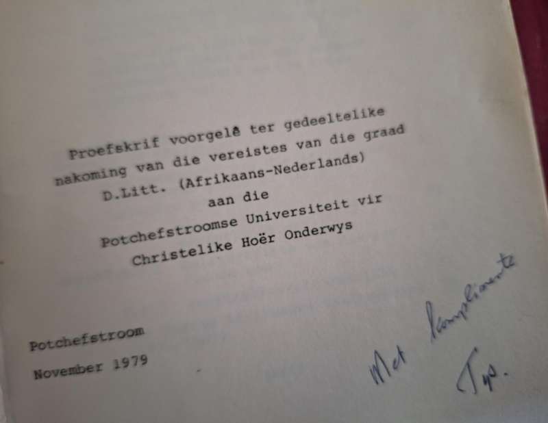 DIE REIS VERHAAL IN AFRIKAANS -M.C.A. Setffert 1979 Potch Uni. christelike onderwys