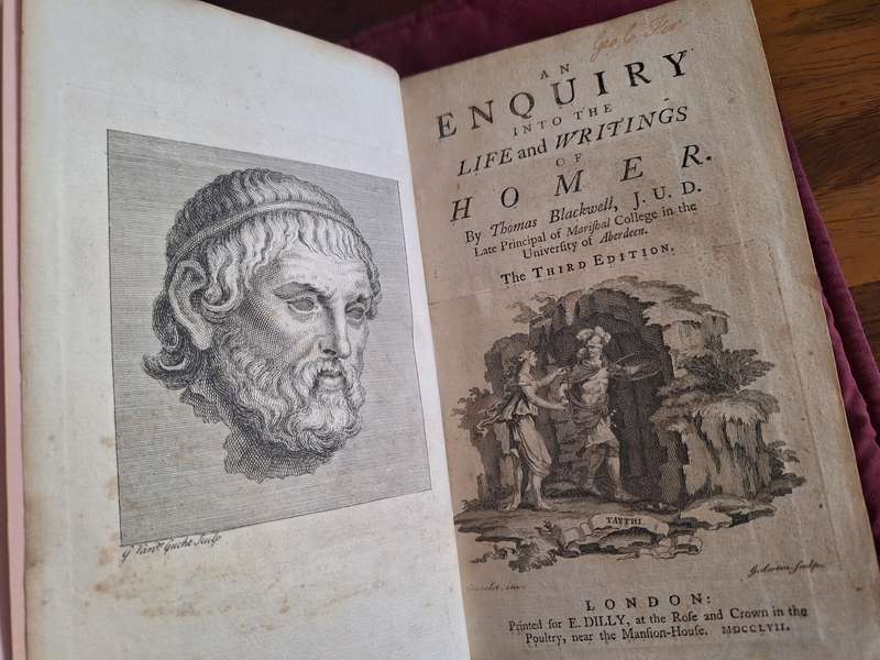Thomas Blackwell.An ENQUIRY into the LIFE and WRITINGS of HOMER -1758/RARE.Printed E DILLY MDCCLVII