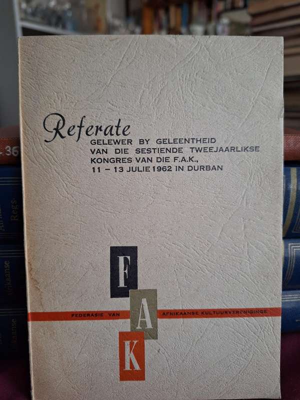 REFERATE F.A.K. 16 de kongres in Durban 1962