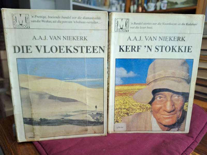 A.A.J. van Niekerk x 2 Grootdruk boeke / DIE VLOEKSTEEN & KERF 'n STOKKIE - 1994