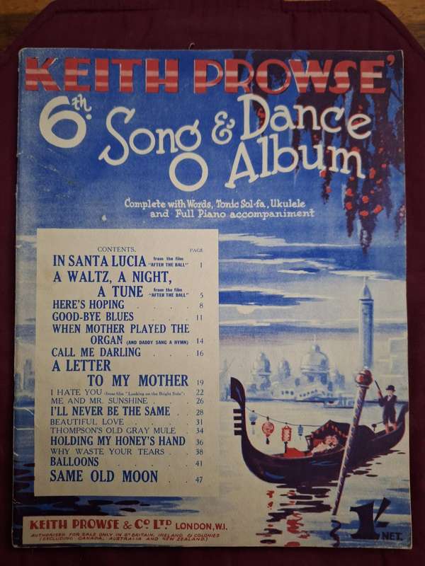 SHEET MUSIC - Kieth Prowse - song and dance album no. 6 - pp50