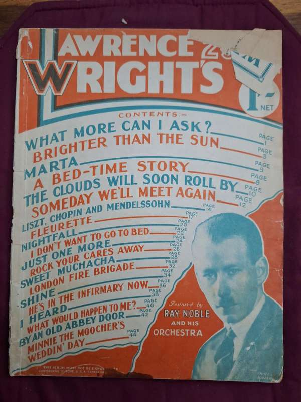SHEET MUSIC - Lawrence Wright - song and dance album no. 29 - pp50