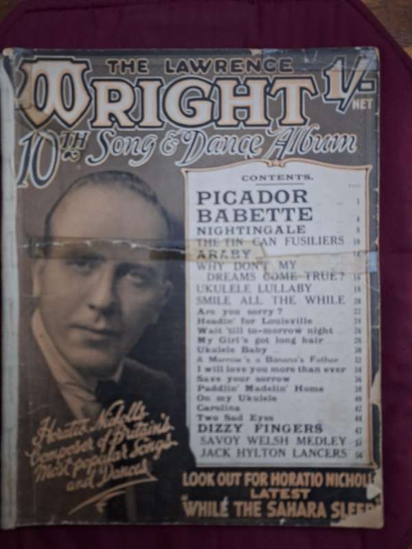 SHEET MUSIC - Lawrence Wright - song and dance album no. 10 - pp66