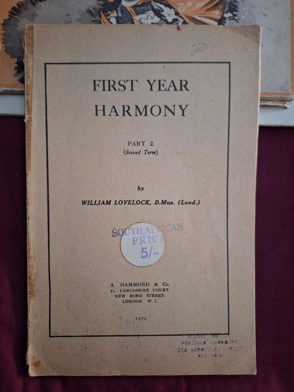FIRST YEAR HARMONY part 2 (second term) by William Lovelock, D Mus. (Lond) Hammond and co.