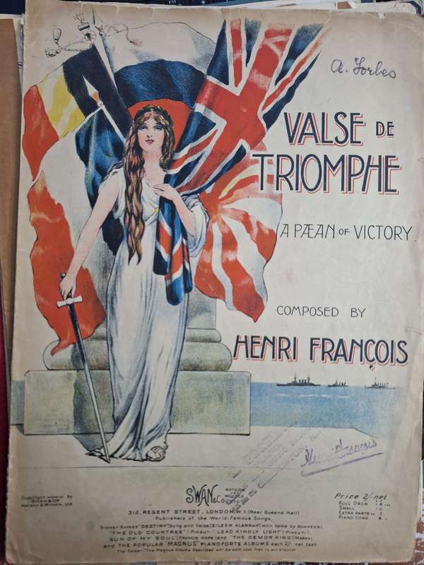 SHEET MUSIC - Valse de TRIOMPHE a palean of victory. composed by HENRI FRANCOIS /pp 8