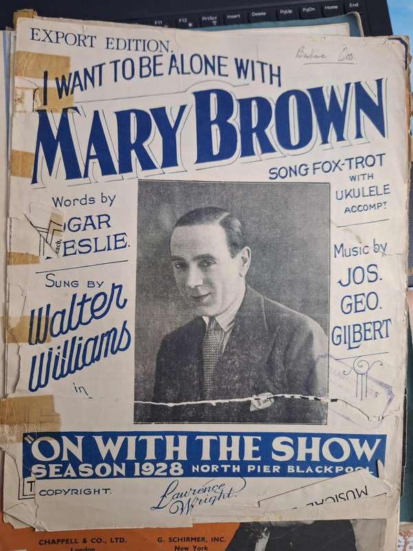 SHEET MUSIC - I want to be alone with Mary Brown song fox-trot music by JOS.GEO.GILBERT.pp10
