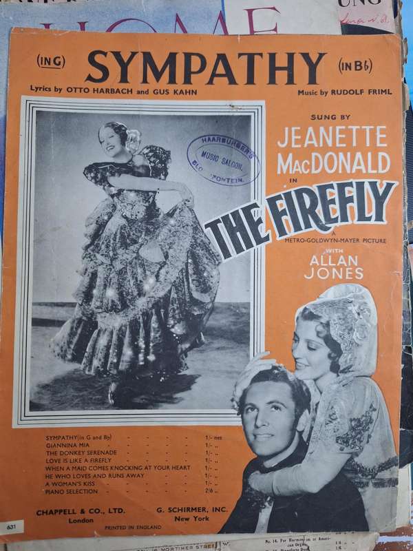 SHEET MUSIC - The firefly music by Rudolf Friml in G /SYMPATHY/pp4