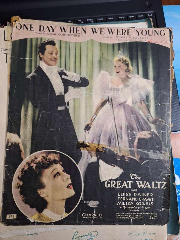 SHEET MUSIC - One day when we were young music by Joann Strauss 2 pp4