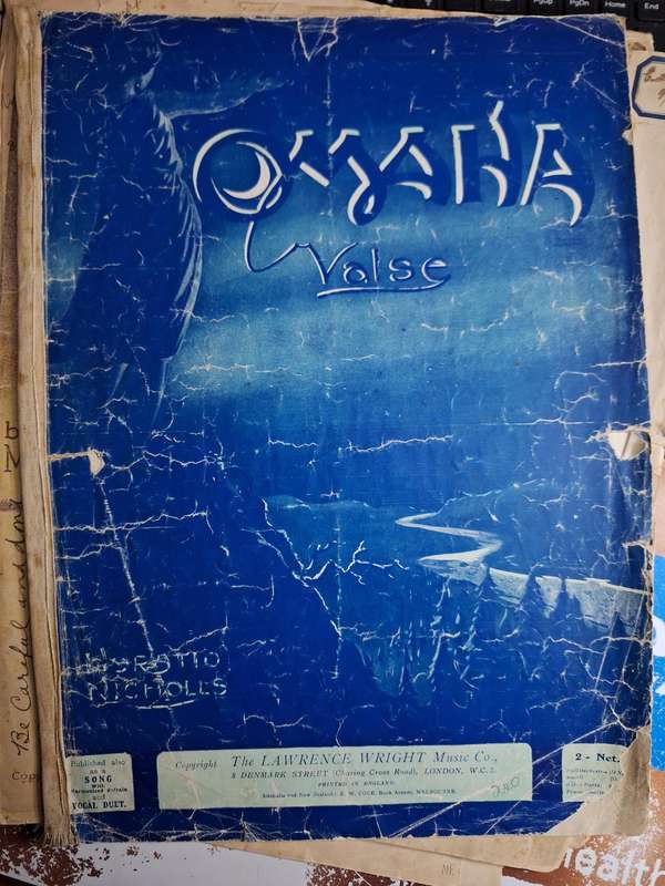 SHEET MUSIC - OMAHA VALSE pour Horatio Nicholls pp6. Music Score.