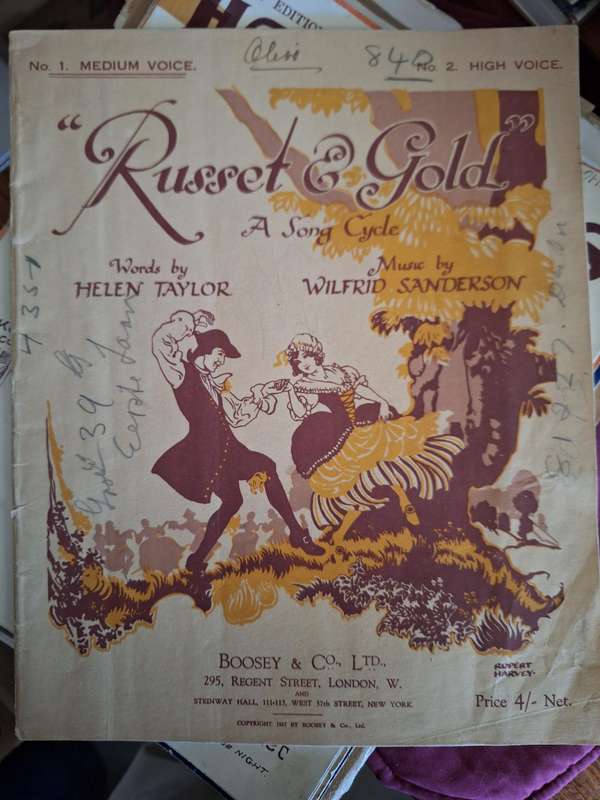 SHEET MUSIC - Russet & Gold a story cycle music by Wilfred Sanderson. pp26
