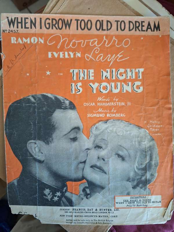 SHEET MUSIC - When I grow too old to dream - Sigmund Romberg. pp4