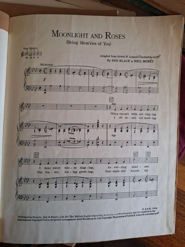 SHEET MUSIC - Moonlight and Roses by Ben Black and neil Moret. pp6