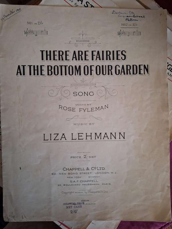 SHEET MUSIC - There are fairies at the bottom of our garden coposed by LIZA LEHMANN pp6