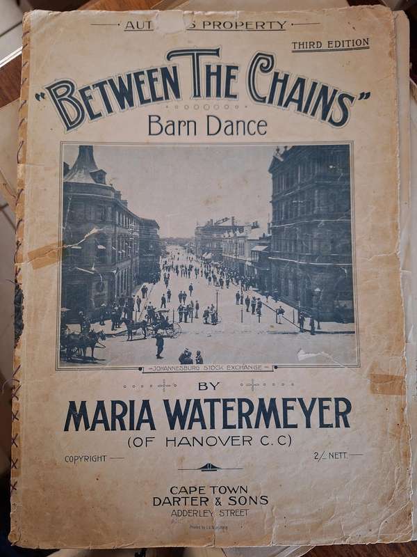 SHEET MUSIC - Between The Chains - Barn Dance by Maria Watermeyer. pp