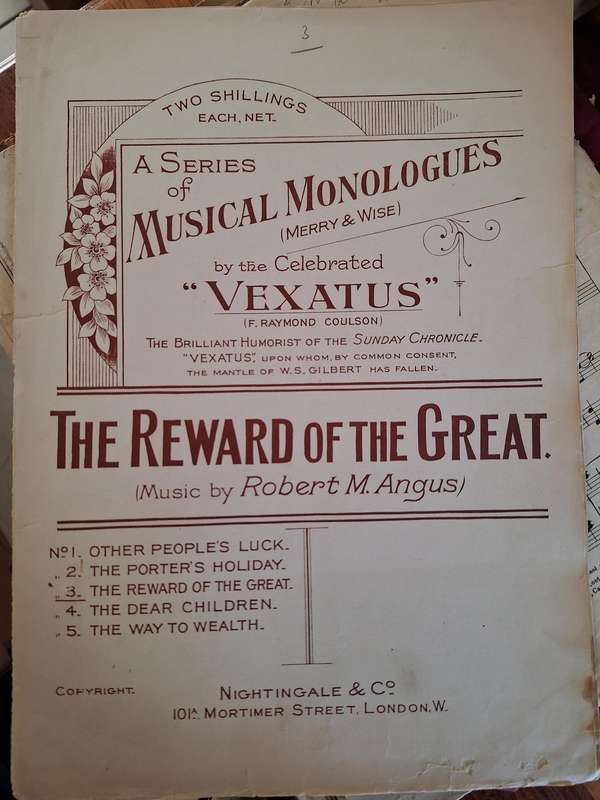 SHEET MUSIC - The reward of the great - Music by Robert M. Angus. pp6