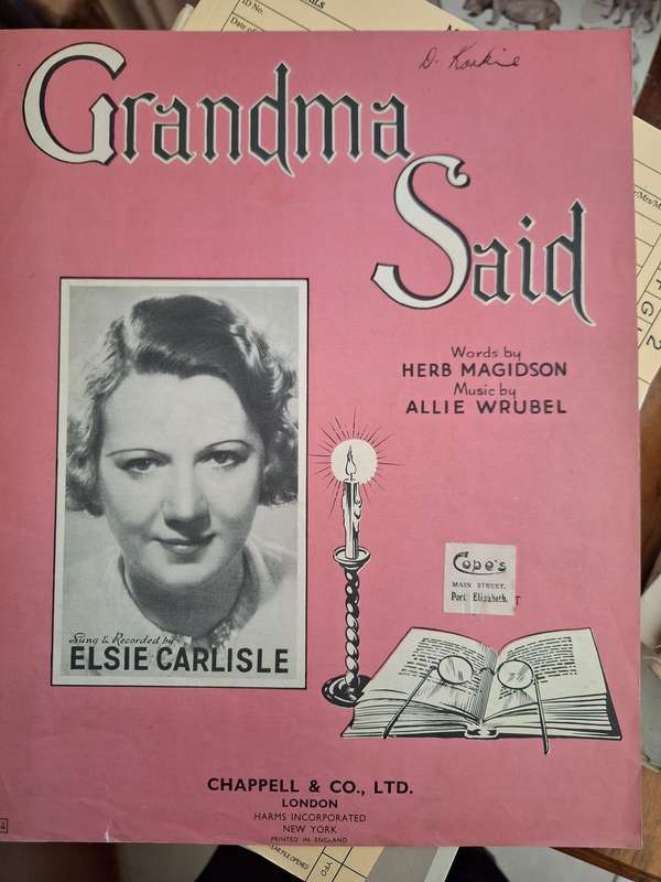 SHEET MUSIC - Grandma Said music by Allie Wrubel. pp4