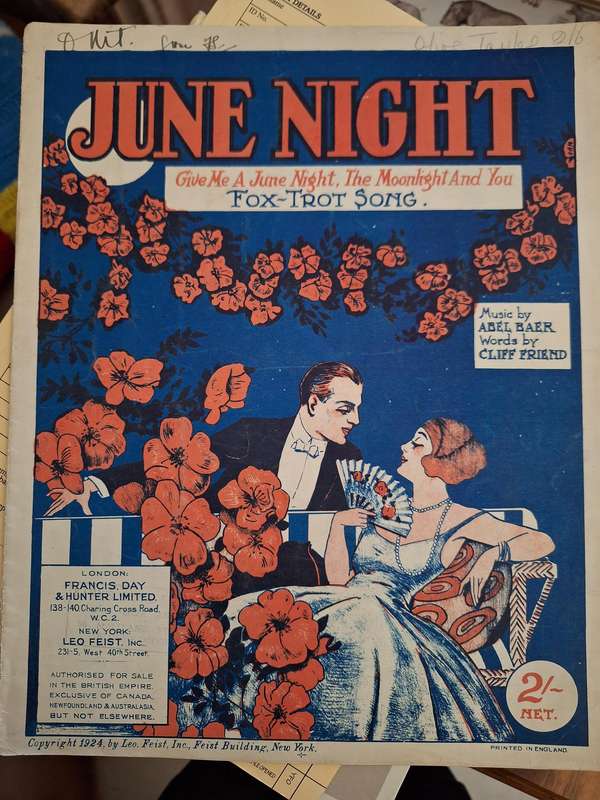 SHEET MUSIC - June Night arranged by Henry E Pether. pp6