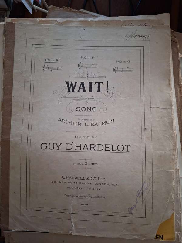 SHEET MUSIC - WAIT! song - Guy D'Hardelot - pp6