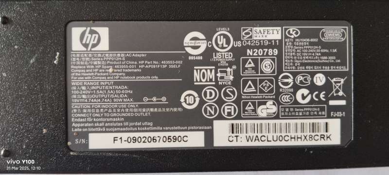 HP Charger ORIGINAL 90W Big Pin 19V 4.74A Charger