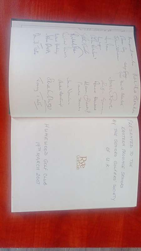 Rye Golfclub The First 90 Years Signed by the Senior Golfers Society of the UK 1st Edition 1984
