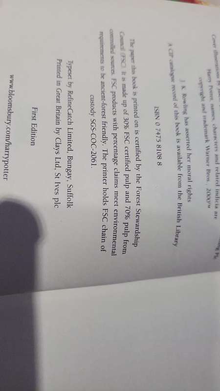 Harry Potter and the half -blood prince( first edition with printing error)