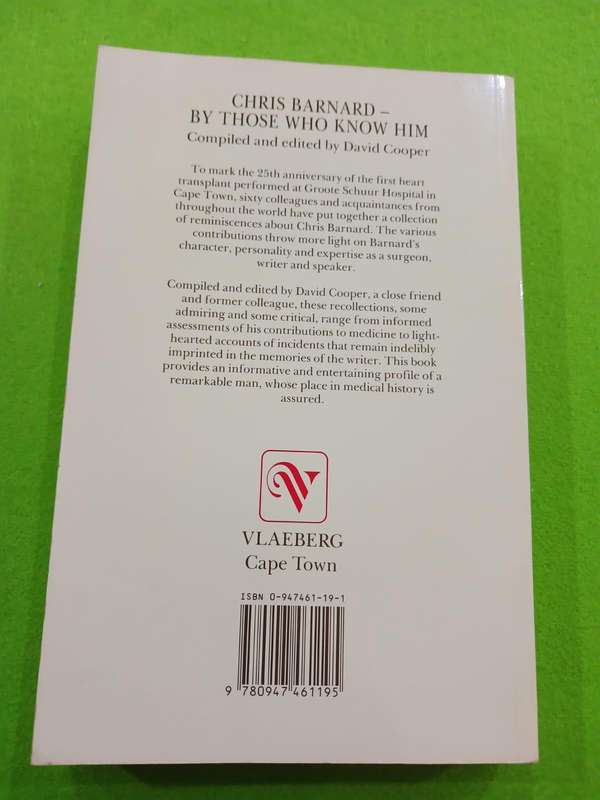 CHRIS BARNARD by those who know him - SIGNED COPY ( Excellent condition)
