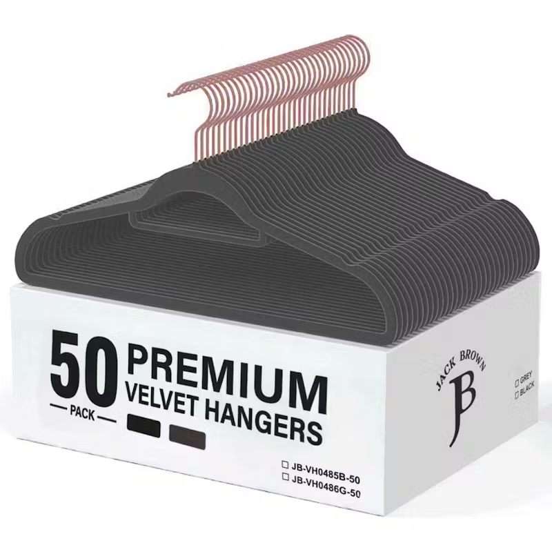 X50 Grey Velvet Hangers with Rose Gold Hook