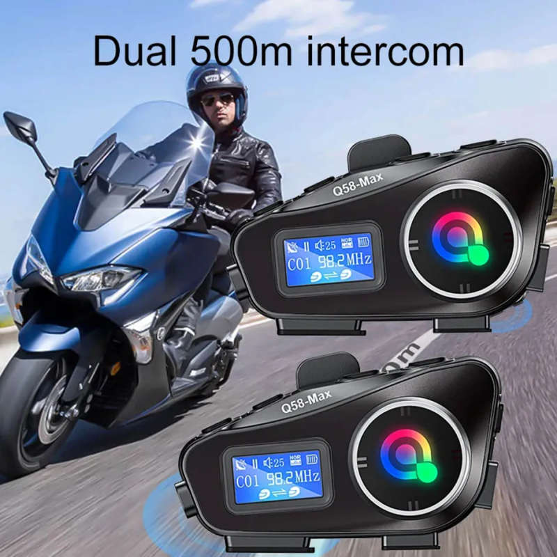 ADVANCED Motorcycle / Motorbike Helmet Intercom + Bluetooth Calls + Music Streaming + FM Radio