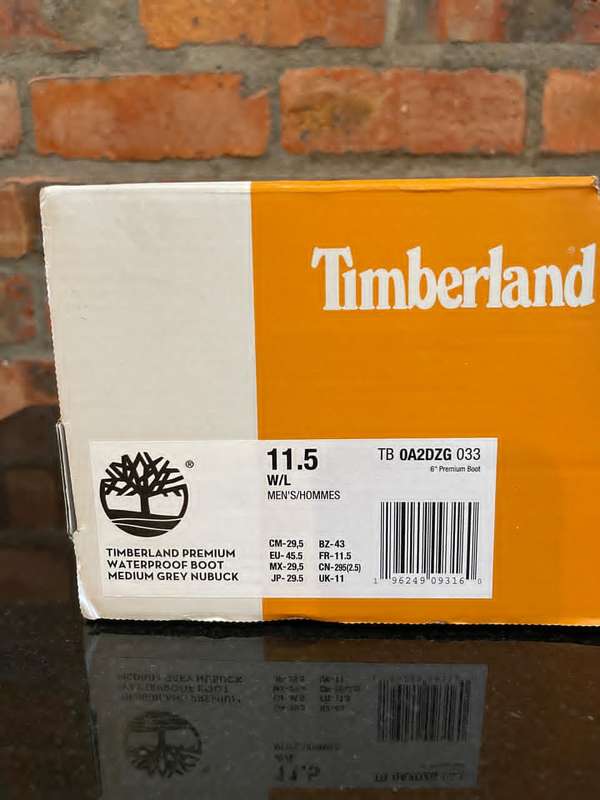 Timberland Premium Heritage 6" GREY NUBUCK LEATHER Waterproof Boots - Mens Size 11.5 - EARTHKEEPERS